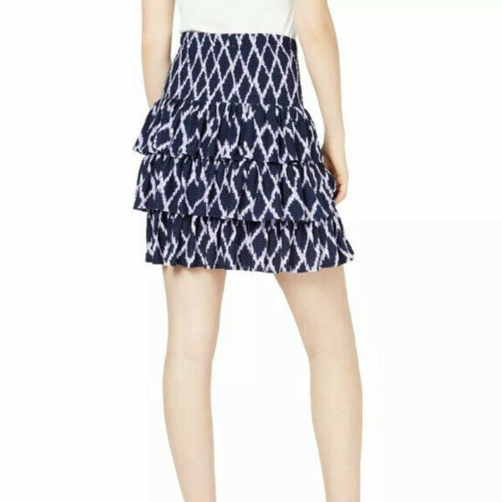 MICHAEL KORS Purple Printed Tiered Smocked Skirt - Picture 2 of 2